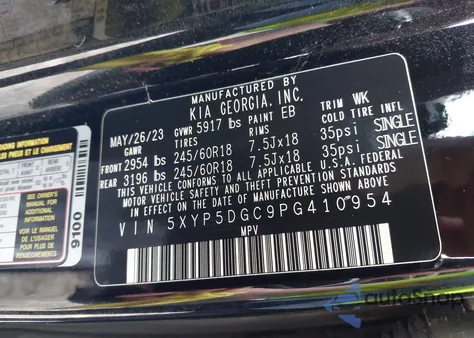 2023 Kia Telluride Sx Prestige X-Pro from USA, damaged, VIN 5XYP5DGC9PG410954